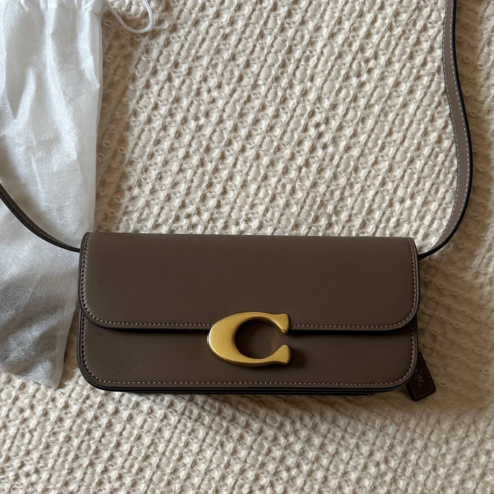 Tan Crossbody Bag with Gold Accent